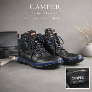 Camper Boots Men 10.5 Peu Pista GTX Gorpcore Minimalist Black Blue EU 43